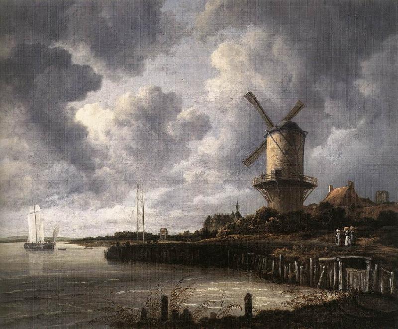 RUISDAEL, Jacob Isaackszon van The Windmill at Wijk bij Duurstede af